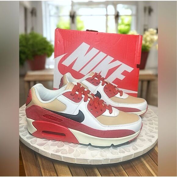 Nike Air Max 90 LTR Leather Sneakers in Limited  “Red Clay”  New In Box - Picture 4 of 13